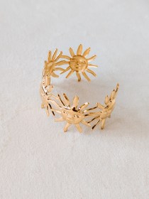 Pulseira escrava sol dourado